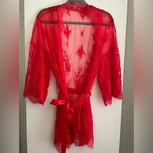 Red lace robe
